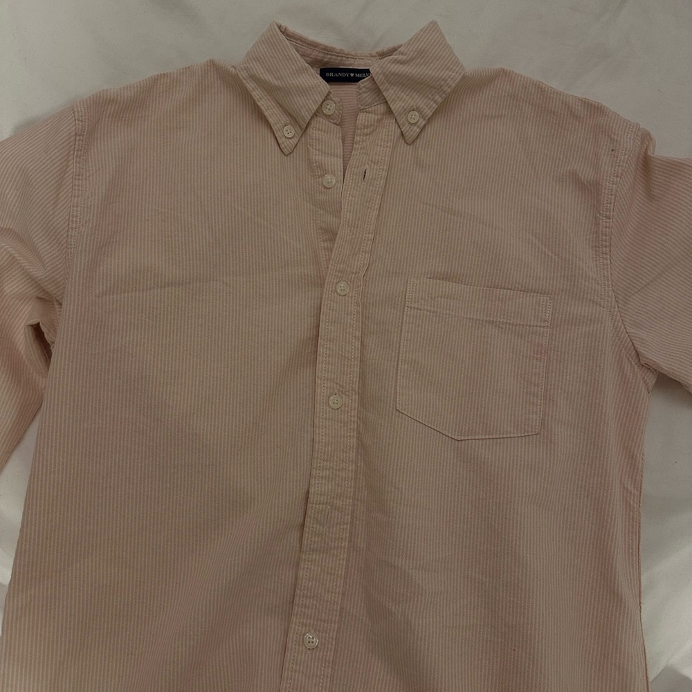 Brandy Melville Pink Striped Button Down Shirt